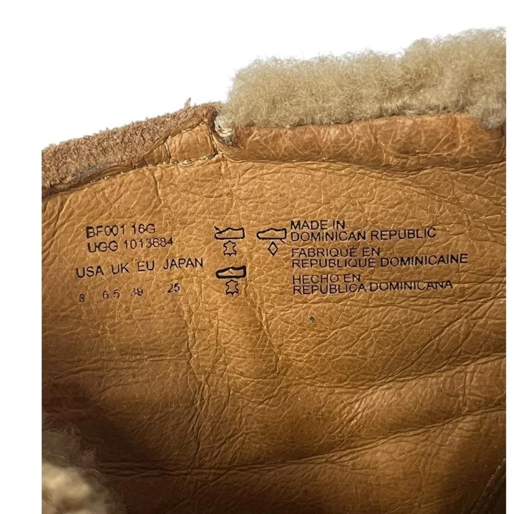 UGG | ANALISE CHESTNUT SUEDE SHEEPSKIN HIGH HEEL ANKLE BOOTS US 8 Vintage Winter